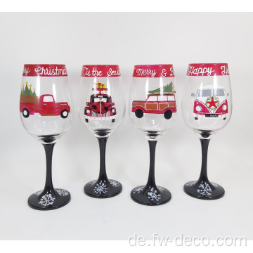 Custom Christmas Glass Goblet Champagnergläser Set